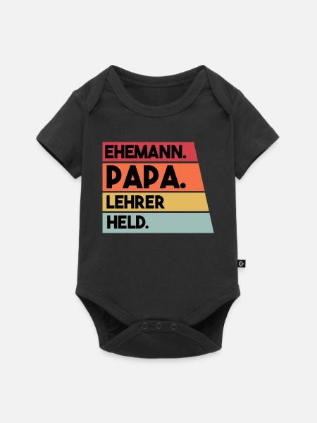 Ehemann Papa Lehrer Held - Baby Premium Kurzarmbody - Schwarz