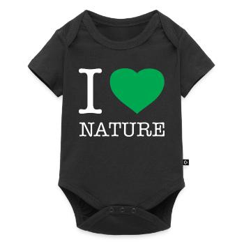 I LOVE NATURE - Baby Premium short-sleeve bodysuit - black - Front