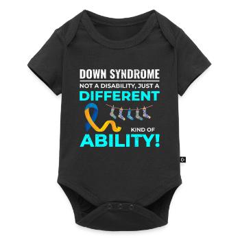 Sensibilisation au syndrome de Down Capacité différente - Body à manches courtes Premium Bébé - noir - Devant