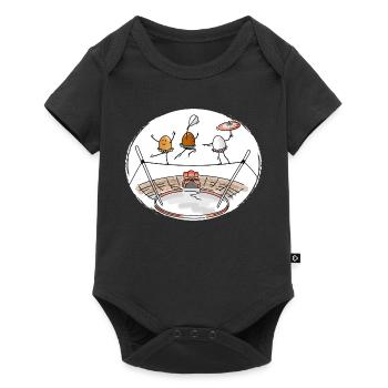 Zirkus - Manege frei für die Eier - Baby Premium Kurzarmbody - Schwarz - Vorne