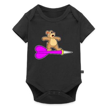 Bär Dart Dartpfeil - Baby Premium Kurzarmbody - Schwarz - Vorne