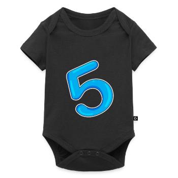 Number 5 Blue - Baby Premium short-sleeve bodysuit - black - Front