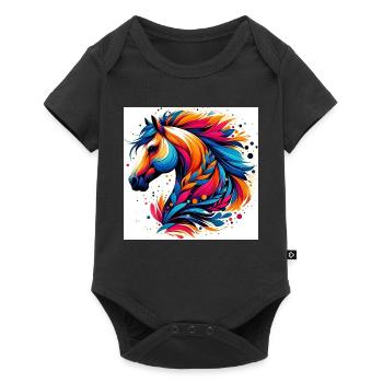 Horse - Baby Premium short-sleeve bodysuit - black - Front