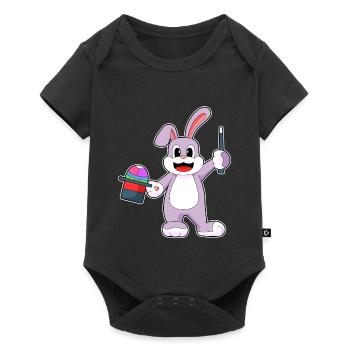 Bunny Easter Wizard - Baby Premium short-sleeve bodysuit - black - Front