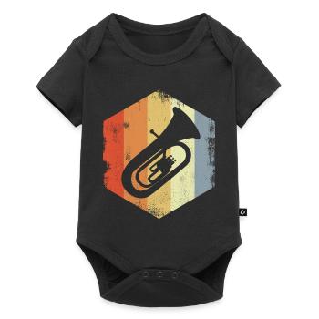 Croquis de Tuba Vintage - Body à manches courtes Premium Bébé - noir - Devant
