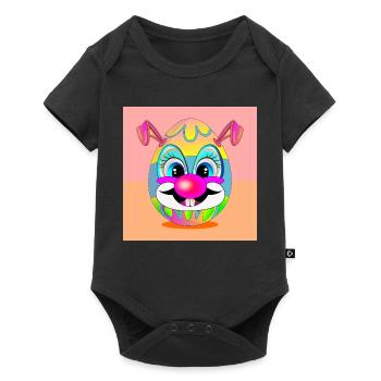 EASTER EGGS CLOWN EASTER BUNNY - Baby Premium short-sleeve bodysuit - black - Front