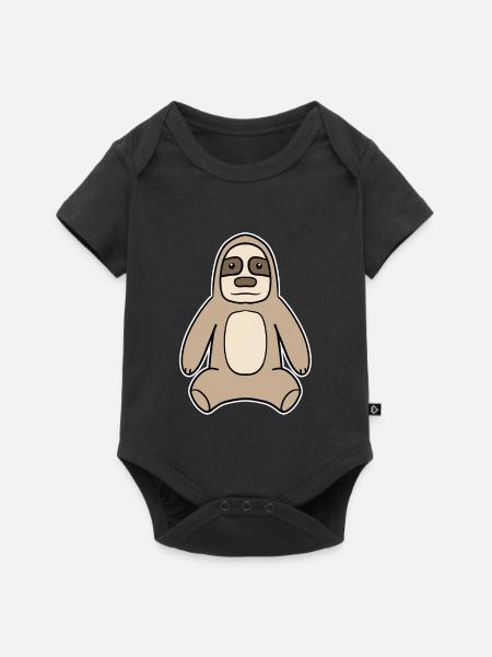 Faultier Motiv Tier - Baby Premium Kurzarmbody - Schwarz