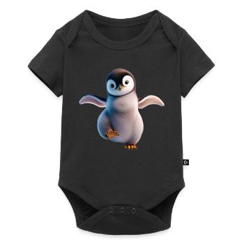 Ein fröhlich tanzender Pinguin - Baby Premium Kurzarmbody - Schwarz - Vorne