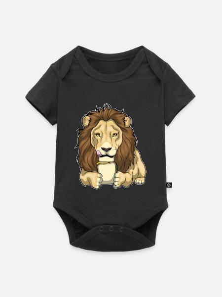 Löwe Sandwich - Baby Premium Kurzarmbody - Schwarz