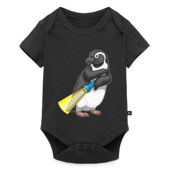 Penguin Flashlight - Baby Premium short-sleeve bodysuit - black - Front
