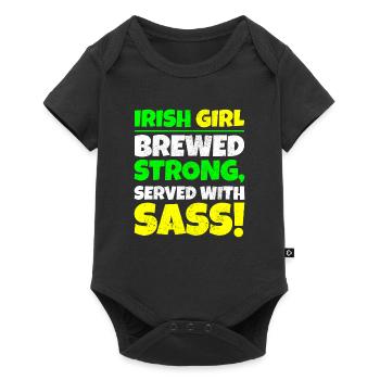 Irish Girl: Brewed Strong St Patricks Day - Baby Premium short-sleeve bodysuit - black - Front