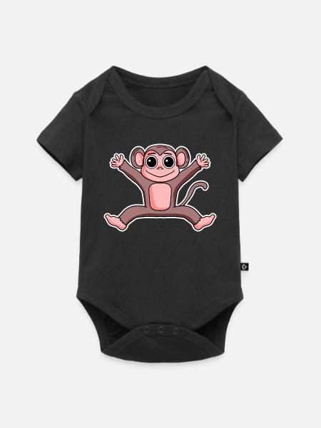 Affe - Baby Premium Kurzarmbody - Schwarz