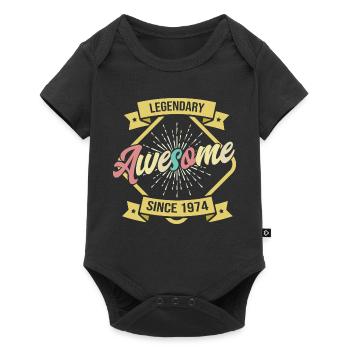 Vintage 1974 Birthday Legend - Baby Premium short-sleeve bodysuit - black - Front