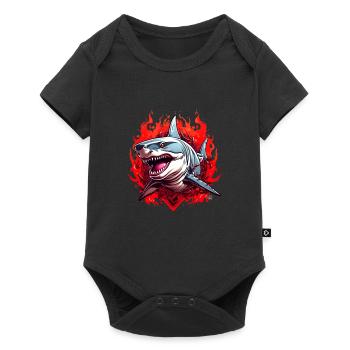 Fin City Street Swag | Shark Streetwear Collection - Baby Premium Kurzarmbody - Schwarz - Vorne