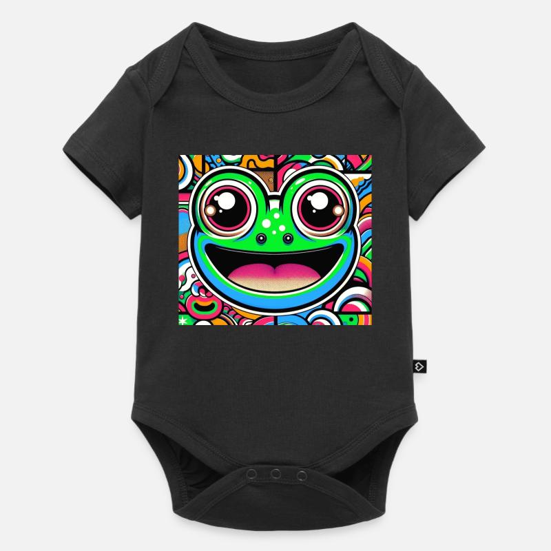 Frosch Pop Art - Baby Premium Kurzarmbody - Schwarz