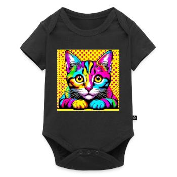 Chat Pop Art - Body à manches courtes Premium Bébé - noir - Devant