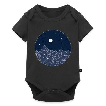 Minimal Mountains – Night Nature Aesthetic - Baby Premium Kurzarmbody - Schwarz - Vorne