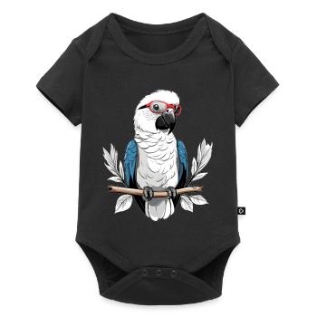 Parrot with glasses - Baby Premium short-sleeve bodysuit - black - Front