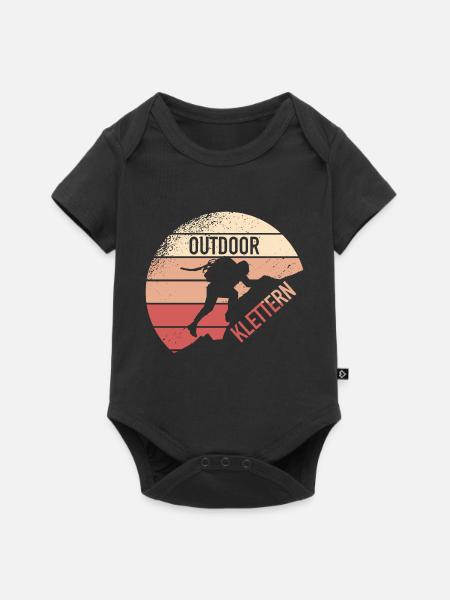 Outdoor Klettern - Baby Premium Kurzarmbody - Schwarz