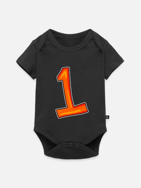 Nummer 1 - Baby Premium Kurzarmbody - Schwarz