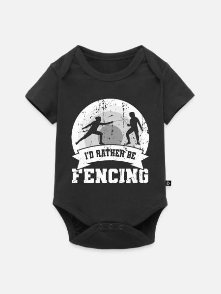 Ich würde lieber fechten - Baby Premium Kurzarmbody - Schwarz