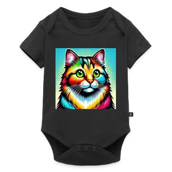 Chat Pop Art - Body à manches courtes Premium Bébé - noir - Devant