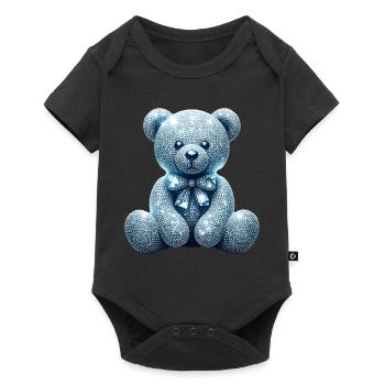 Diamant Ours en cristal Diamants - Body à manches courtes Premium Bébé - noir - Devant