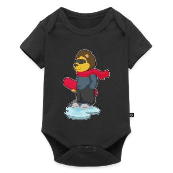 Löwe Snowboarder Snowboard - Baby Premium short-sleeve bodysuit - black - Front