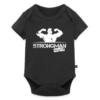 strongman sport logo team club training icon - Baby Premium short-sleeve bodysuit - black - Front