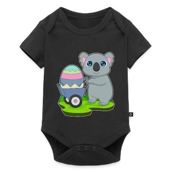 Koala Ostern Osterei  - Baby Premium Kurzarmbody - Schwarz - Vorne