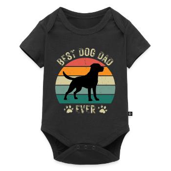 Chien Chien Papa Labrador Fête des Pères Anniversaire Rétro - Body à manches courtes Premium Bébé - noir - Devant