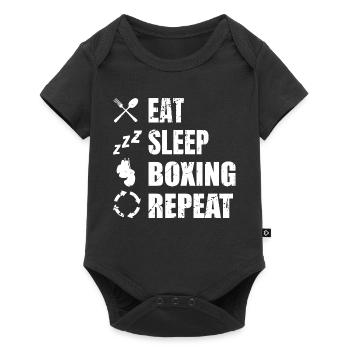 Manger Sommeil Boxe Répéter - Body à manches courtes Premium Bébé - noir - Devant