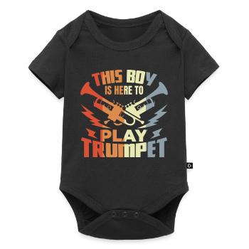 Garçon jouant de la trompette - Body à manches courtes Premium Bébé - noir - Devant