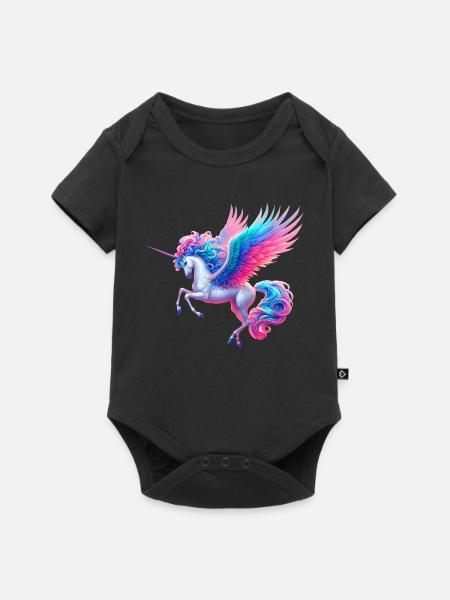Einhorn (02) - Baby Premium Kurzarmbody - Schwarz