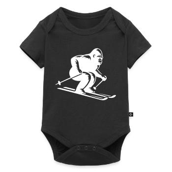 Monkey Gorilla Chimpanzee Ski Silhouette Design - Baby Premium short-sleeve bodysuit - black - Front