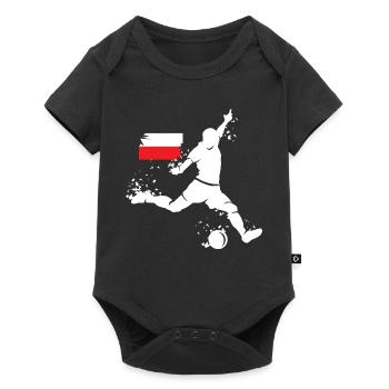 Fußball Spieler Explosion Polen EM 2024 WM Symbol - Baby Premium Kurzarmbody - Schwarz - Vorne