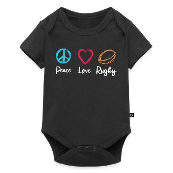 Peace Love Rugby - Baby Premium short-sleeve bodysuit - black - Front