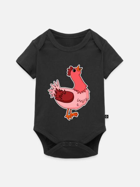 Huhn Motiv Tier - Baby Premium Kurzarmbody - Schwarz