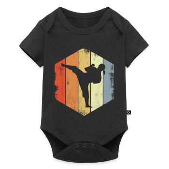 Karate Girl Drawing - Baby Premium short-sleeve bodysuit - black - Front