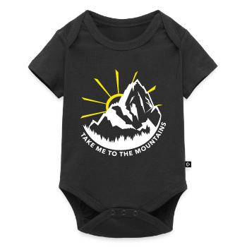 take me to the mountains, sport, outdoor, alpen - Baby Premium short-sleeve bodysuit - black - Front