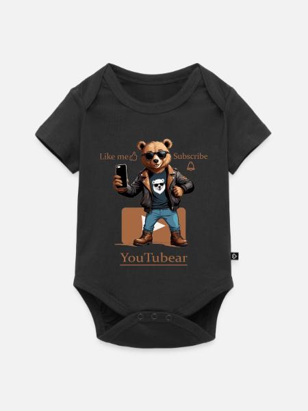 Lustige YouTubär - Baby Premium Kurzarmbody - Schwarz