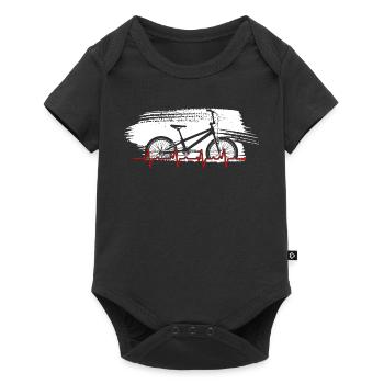 Bike Heartbeat Line Art - Baby Premium short-sleeve bodysuit - black - Front