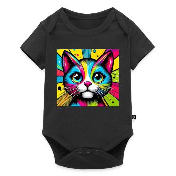 Chat Pop Art - Body à manches courtes Premium Bébé - noir - Devant