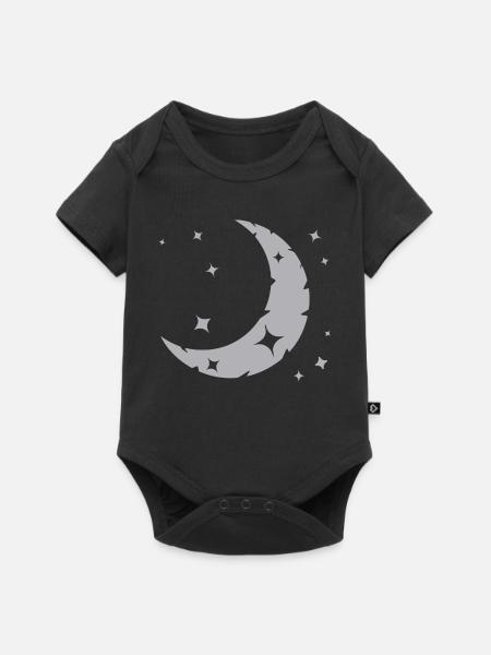 Mond und Sterne - Baby Premium Kurzarmbody - Schwarz