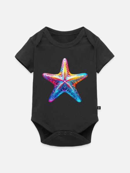 Seestern - Baby Premium Kurzarmbody - Schwarz