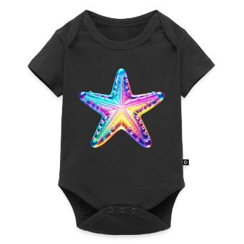 Seestern - Baby Premium Kurzarmbody - Schwarz - Vorne