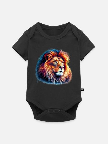 Löwe - Baby Premium Kurzarmbody - Schwarz