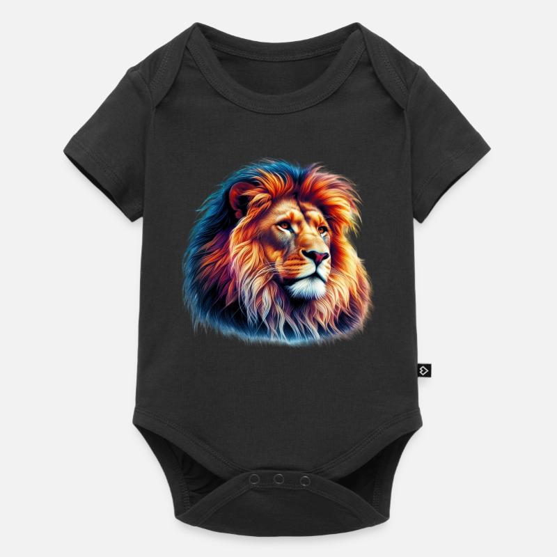 Löwe - Baby Premium Kurzarmbody - Schwarz