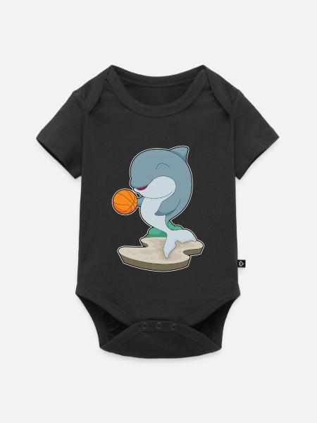 Delfin Basketballspieler Basketball - Baby Premium Kurzarmbody - Schwarz