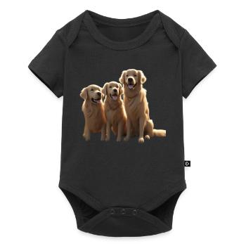 Three Golden Retrievers Trio - Baby Premium short-sleeve bodysuit - black - Front
